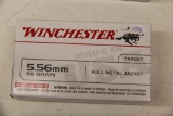 1 Box of 20, Winchester 5.56 mm 55 gr FMJ