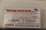 1 Box of 20, Winchester 5.56 mm 55 gr FMJ