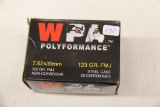 1 Box of 20, WPA Polyformance 7.62 x 39 MM