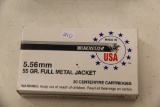 1 Box of 20, Winchester 5.56 mm 55 gr FMJ