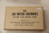 1 Box of 20, Winchester 303 British 174 gr FMC