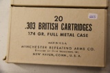 1 Box of 20, Winchester 303 British 174 gr FMC