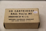 1 Box of 50, Western 9 mm M1