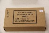 1 Box of 50, Olin 9 mm Ball Nato