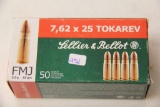 1 Box of 50, Sellier & Bellot 7.62 x 25 Tokarev