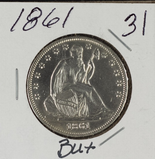 1861 - SEATED LIBERTY HALF DOLLAR - BU