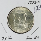 1952-S FRANKLIN HALF DOLLAR - GEM BU