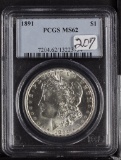 1891 PCGS MS62 MORGAN DOLLAR