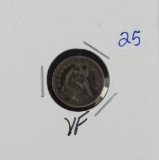 1857 - HALF DIME - VF