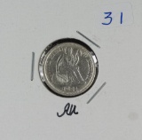 1882 - LIBERTY SEATED DIME - AU