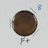 1864 - TWO CENT PIECE - F+