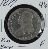 1817 - CAPPED BUST HALF DOLLAR - FINE-RIM BUMP