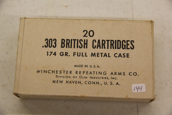 1 Box of 20, Winchester, 303 British 174 gr FMC