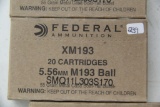 1 Box of 20, Federal 5.56 mm M193 Ball 55 gr MC