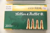 1 Box of 20, Lellier & Bellot 223 Rem 55 gr FMJ