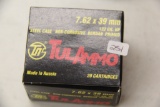 1 Box of 20, Tul Ammo 7.62 x 39 mm 122 gr HP