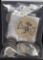 1 BAG MISC COINS, WOODEN NICKELS