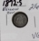 1872-S BELOW BOW SEATED LIBERTY HALF DIME - VG