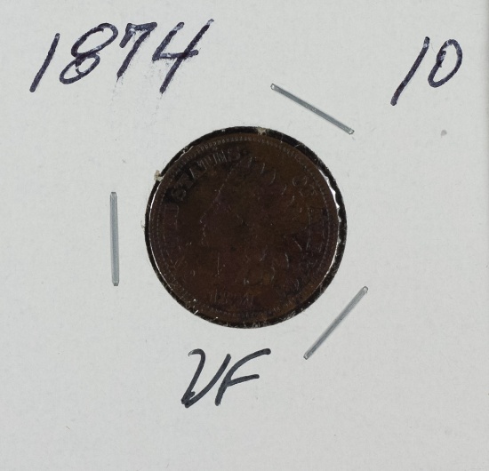 1874 - INDIAN HEAD CENT - VF