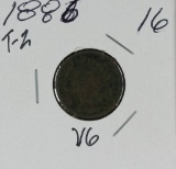 1886 - TYPE 2 INDIAN HEAD CENT - VG