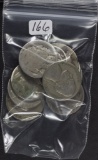 60 CENTS 90% SILVER , 7 MISC NICKELS