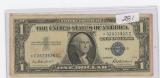 LOT OF 2 SERIES 1957 STAR ONE DOLLAR SILVER CERTIFICATE - STAINED CU