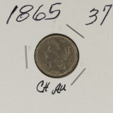 1865 - NICKEL THREE CENT PIECE - CH AU