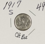 1917-S - MERCURY DIME - CH BU