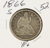 1866-S - SEATED LIBERTY HALF DOLLAR - VF+