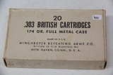 1 Box of 20, Winchester 303 British 174 gr FMC