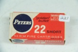 1 Box of 50, Peters Golden Bullet 22 Short