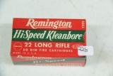 1 Box of 50, Remington Hi-Speed Kleanbore 22 LR