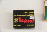 1 Box of 50, Tul Ammo 7.62 x 39 mm 122 gr HP