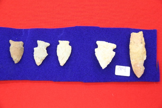 Lot of 5, Arrowheads