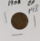 1908 - INDIAN HEAD CENT -XF