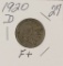 1920-D BUFFALO NICKEL - F+