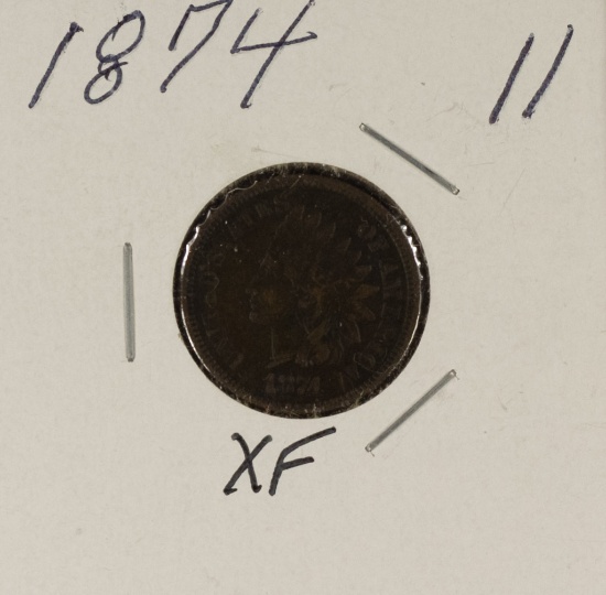 1874 INDIAN HEAD CENT -XF