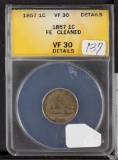 1857 ANACS VF30 DETAILS CLEANED