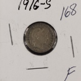 1916-S BARBER DIME - F