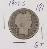 1907-S BARBER HALF DOLLAR - G+