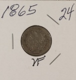 1865 NICKEL THREE CENT PIECE - VF