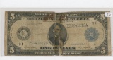 SERIES 1914 FIVE DOLLAR FEDERAL RESERVE NOTE - MINNEAPOLIS