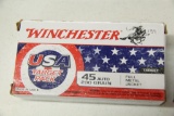 1 Box of 50, Winchester USA Target Pack 45 Auto
