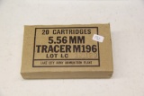 1 Box of 20, Lake City 5.56 mm Tracer