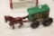 Lot of 2, Plastic Horse Drawn Wagon and Die Cast