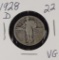 1928-D SATNDING LIBERTY QUARTER - VG