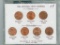 7 - COIN SET OF 1982 LINCOLN CENT VARIETIES - UNC