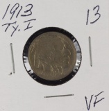 1913- TYPE I BUFFALO NICKEL - VF