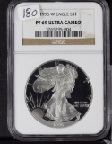 1995 -W NGC PROOF 69 ULTRA CAMEO SILVER EAGLE - RARE