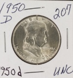 1950-D FRANKLIN HALF DOLLAR - UNC